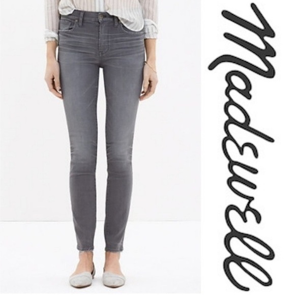 Madewell | Women's Gray High Riser Skinny Jeans, slightly distressed, size 26 - Picture 15 of 16